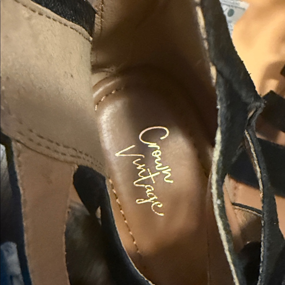 Crown Vintage Black Strappy Sandals - Picture 10 of 12